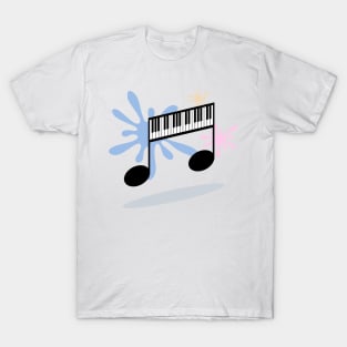 Piano music on splash color T-Shirt